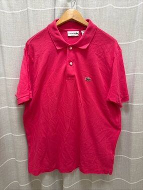 Lacoste Men's Hot Pink Pique Polo Shirt